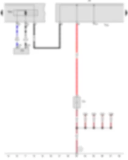 Wiring Diagram  AUDI A5 2010 - Battery isolation igniter - Terminal 30 wiring junction 2 - Jump start socket