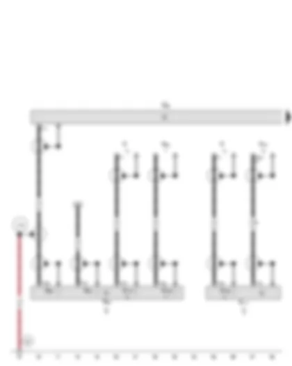 Wiring Diagram  AUDI A5 2015 - GPS aerial - Radio - telephone and navigation system aerial - Remote control receiver for auxiliary heater - Telephone aerial - TV tuner - Aerial amplifier for mobile telephone - Aerial amplifier 2 - Satellite aerial - Auxiliary heater aerial - Digital radio aerial