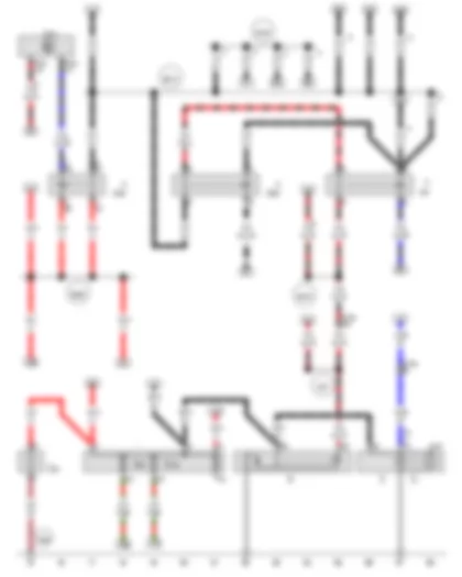 Wiring Diagram  AUDI A6 2005 - Starter - Alternator - Suppression filter - Starter motor relay - Terminal 15 voltage supply relay - Starter motor relay 2