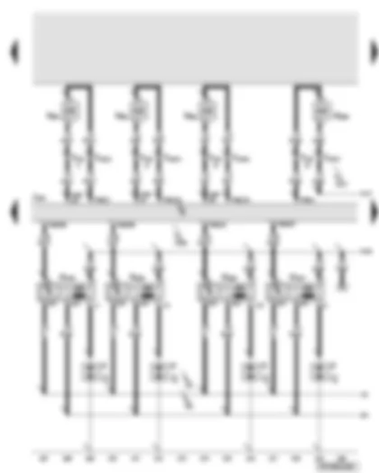 Wiring Diagram  AUDI A6 2006 - Engine control unit 2 - injectors cylinder 6 up to 9 - ignition coils 6 up to 9 with output stage