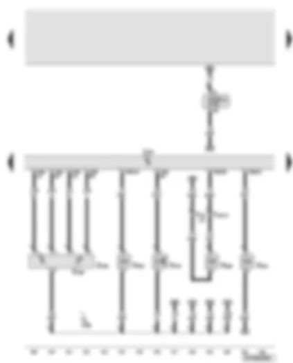 Wiring Diagram  AUDI A6 2006 - Engine control unit 2 - air mass meter 2 - left electrohydraulic engine mounting solenoid valve - inlet camshaft control valve 2 - exhaust camshaft control valve 2 - fuel metering valve 2