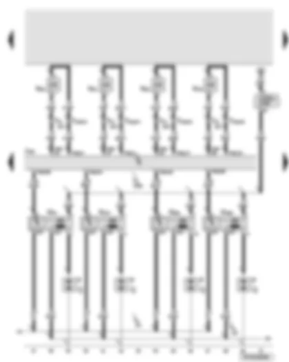 Wiring Diagram  AUDI A6 2007 - Engine control unit - injector for cylinders 1 - 4 - ignition coils 1 - 4 with output stage