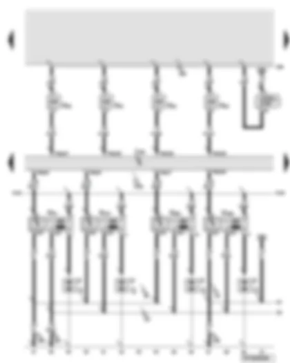 Wiring Diagram  AUDI A6 2010 - Engine control unit - injector for cylinders 1 - 4 - ignition coils 1 - 4 with output stage