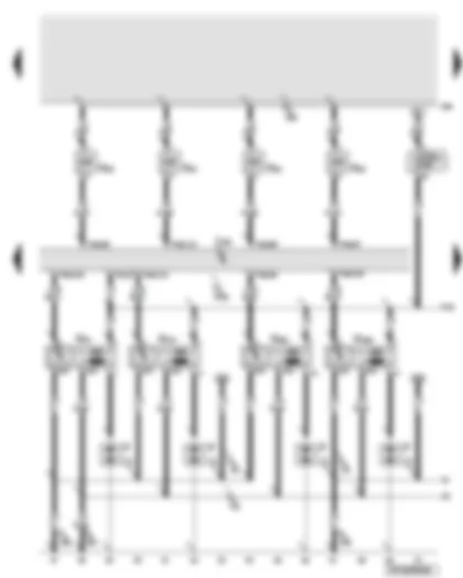 Wiring Diagram  AUDI A6 2007 - Engine control unit - injector - cylinder 1 - 4 - ignition coil 1 - 4 with output stage