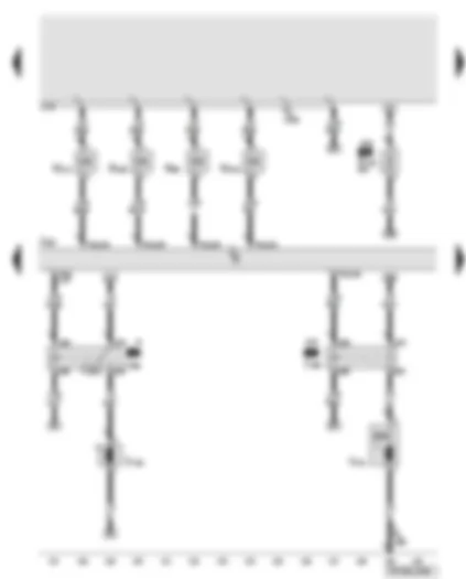 Wiring Diagram  AUDI A6 2007 - Engine control unit - active charcoal filter system solenoid valve 1 (pulsed) - secondary air inlet valve - variable intake manifold change-over valve - intake manifold flap valve - secondary air pump relay - secondary air pump motor - vacuum pump for brakes
