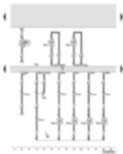 Wiring Diagram  AUDI A6 2008 - Engine control unit - fuel temperature sender - unit injector valve - No. 1 up to 4 cyl. -coolant temperature sender
