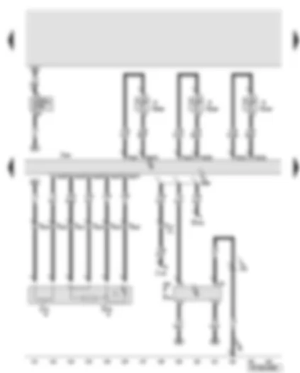 Wiring Diagram  AUDI A6 2008 - Engine control unit - lambda probe - exhaust gas temperature sender 1 - temperature sender before particulate filter - temperature sender after particulate filter - brake pedal switch