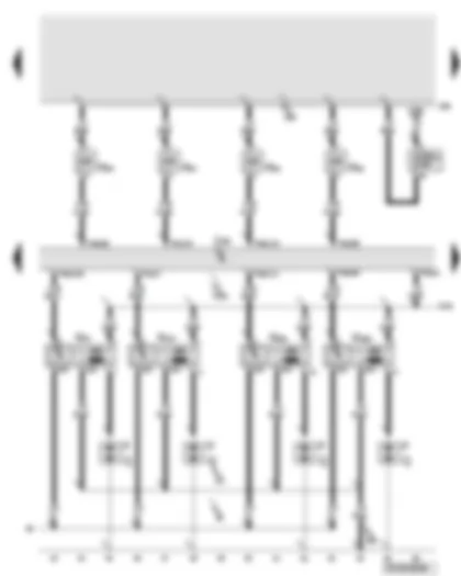Wiring Diagram  AUDI A6 2007 - Engine control unit - injector - cylinder 1 - 4 - ignition coil 1 - 4 with output stage