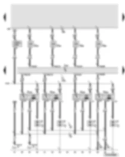 Wiring Diagram  AUDI A6 2007 - Engine control unit - injector - cylinder 5 - 8 - ignition coil 5 - 8 with output stage
