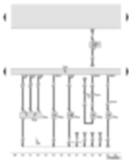 Wiring Diagram  AUDI A6 2008 - Engine control unit 2 - air mass meter 2 - left electrohydraulic engine mounting solenoid valve - inlet camshaft control valve 2 - exhaust camshaft control valve 2 - fuel metering valve 2