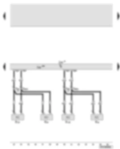 Wiring Diagram  AUDI A6 2008 - Front information display and operating unit control unit - front left and right mid-range and bass loudspeaker - front left and right treble loudspeaker