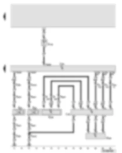 Wiring Diagram  AUDI A6 2007 - Airbag control unit - seat occupied recognition control unit - driver side and front passenger side belt switch - front passenger side airbag deactivated warning lamp