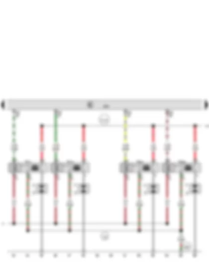 Wiring Diagram  AUDI A6 2011 - Engine control unit - Ignition coil 1 with output stage - Ignition coil 2 with output stage - Ignition coil 3 with output stage - Ignition coil 4 with output stage