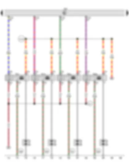Wiring Diagram  AUDI A6 2016 - Engine control unit - Ignition coil 1 with output stage - Spark plug connector - Spark plugs