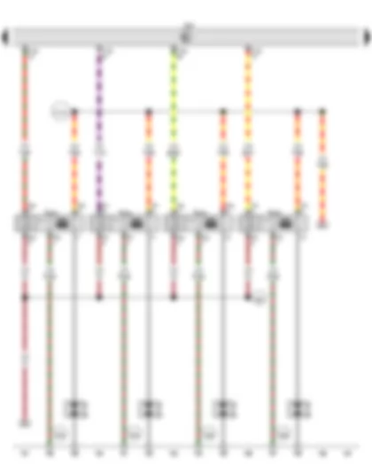 Wiring Diagram  AUDI A6 2016 - Engine control unit - Ignition coil 5 with output stage - Spark plug connector - Spark plugs