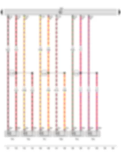 Wiring Diagram  AUDI A6 2016 - Engine control unit - Injector - cylinder 1 - Injector - cylinder 2 - Injector - cylinder 3 - Injector - cylinder 5 - Injector - cylinder 6 - Injector - cylinder 8