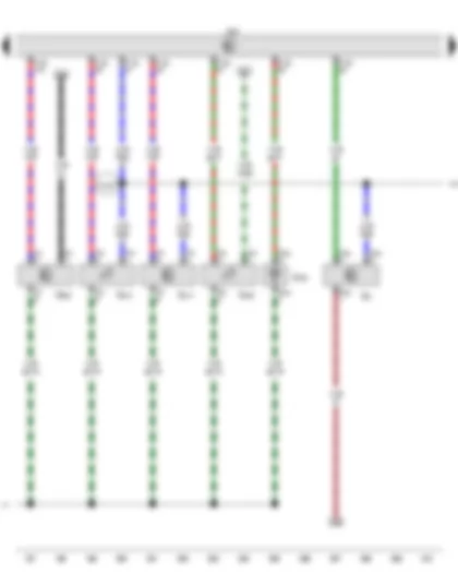 Wiring Diagram  AUDI A6 2016 - Charge pressure sender - Intake manifold flap potentiometer - Fuel pressure sender for low-pressure - Intake manifold flap potentiometer 2 - Sender 1 for secondary air pressure - Temperature sender for engine cover panel - Engine control unit