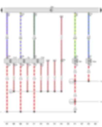 Wiring Diagram  AUDI A6 2016 - Engine control unit - Activated charcoal filter solenoid valve 1 - Turbocharger air recirculation valve - Continued coolant circulation pump - Coolant circulation pump 2 - Charge air cooling pump