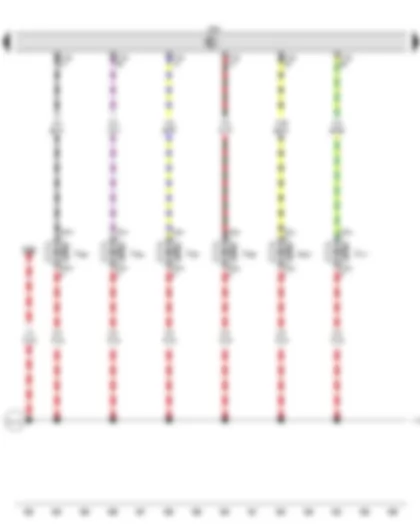 Wiring Diagram  AUDI A6 2016 - Inlet cam actuator 2 for cylinder 5 - Inlet cam actuator 2 for cylinder 8 - Engine control unit