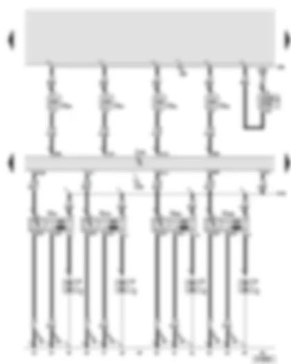Wiring Diagram  AUDI A6 2005 - Engine control unit - injector - cylinder 1 - 4 - ignition coil 1 - 4 with output stage