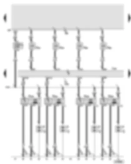 Wiring Diagram  AUDI A6 2005 - Engine control unit - injector - cylinder 5 - 8 - ignition coil 5 - 8 with output stage