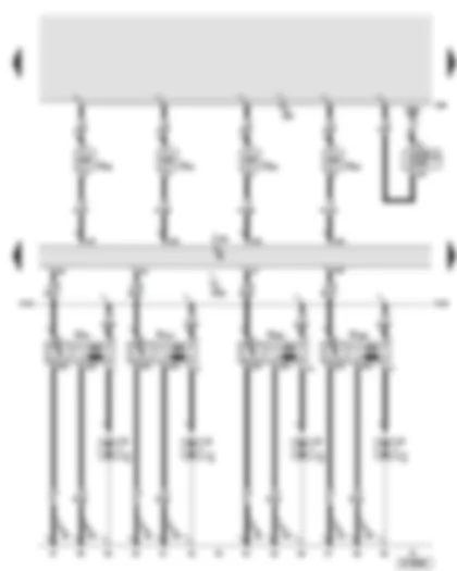 Wiring Diagram  AUDI A6 2005 - Simos control unit - injector - cylinder 1 - 4 - ignition coil 1 - 4 with output stage