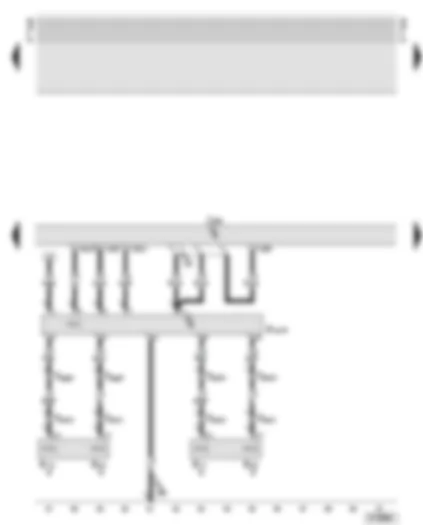 Wiring Diagram  AUDI A6 2005 - Navigation operating electronics control unit - rear left and right bass loudspeaker - rear left and right bass loudspeaker - amplifier with bass loudspeaker - on right in luggage compartment