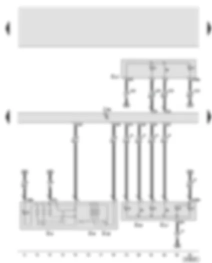 Wiring Diagram  AUDI A6 2005 - Driver door control unit - mirror adjustment switch - mirror adjustment change-over switch - adjustment switch for mirror with fold-in feature - interior monitoring switch - alarm system off switch
