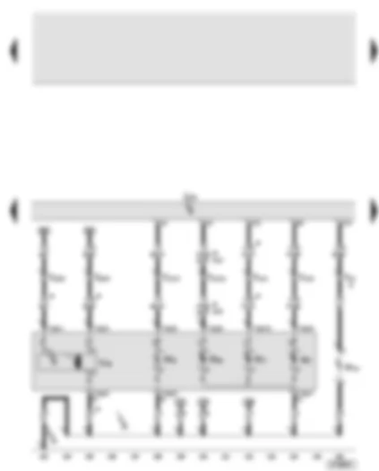 Wiring Diagram  AUDI A6 2006 - Onboard supply control unit - right side light bulb - front right turn signal bulb - right dipped beam bulb - right main beam bulb - right headlight range control motor