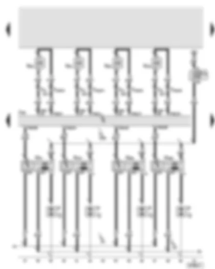 Wiring Diagram  AUDI A6 2006 - Engine control unit - injector - cylinder 1 - 4 - ignition coil 1 - 4 with output stage