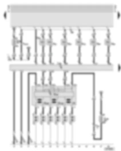 Wiring Diagram  AUDI A6 2001 - Motronic control unit - injectors - ignition coils 1-3 - spark plugs
