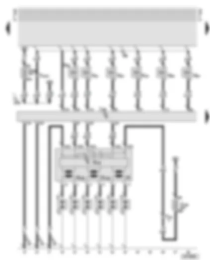 Wiring Diagram  AUDI A6 2002 - Motronic control unit - injectors - ignition coils 1 - 3 - spark plugs