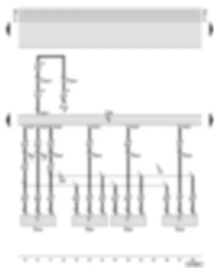 Wiring Diagram  AUDI A6 2001 - Parking aid control unit - ultra-sonic sensors in rear bumper