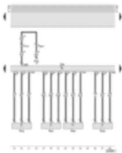 Wiring Diagram  AUDI A6 2002 - Parking aid control unit - parking aid senders - rear bumper