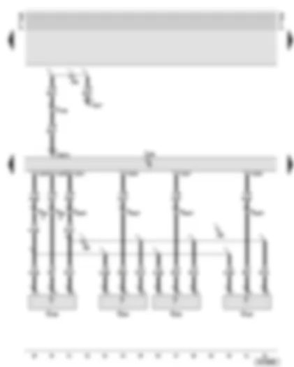 Wiring Diagram  AUDI A6 2002 - Parking aid control unit - parking aid senders - front bumper