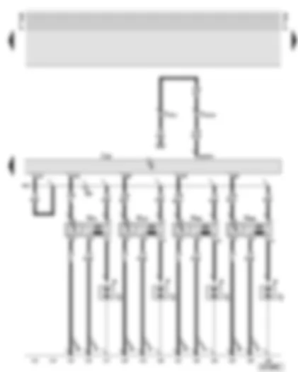 Wiring Diagram  AUDI A6 2003 - Motronic control unit - ignition coils - spark plugs