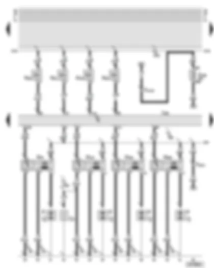 Wiring Diagram  AUDI A6 2002 - Motronic control unit - injectors and ignition coils for cylinders 1-4