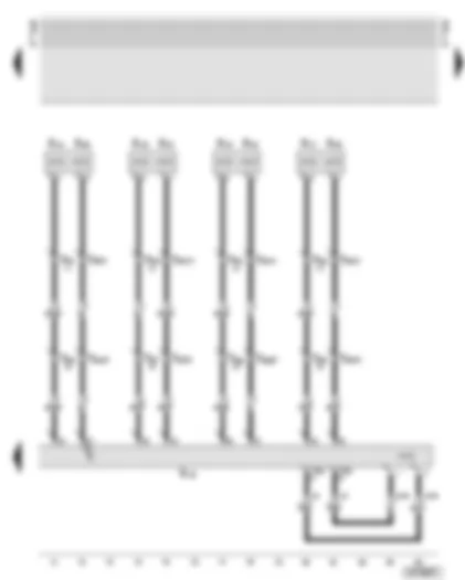 Wiring Diagram  AUDI A6 2002 - Amplifier with bass loudspeaker (luggage compartment - right) - front and rear loudspeakers