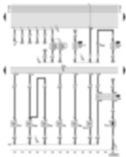 Wiring Diagram  AUDI A6 2001 - Motronic control unit - activated charcoal filter system solenoid valve - fuse for hydraulic pump relay