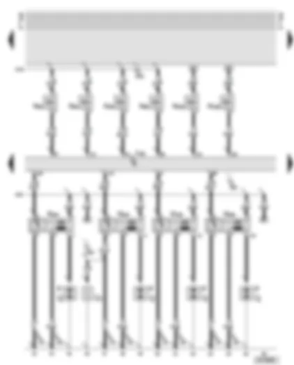 Wiring Diagram  AUDI A6 2001 - Motronic control unit - injectors and ignition coils for cylinders 5-8