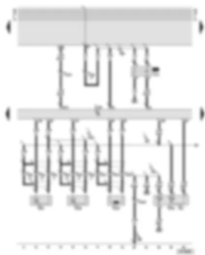 Wiring Diagram  AUDI A6 2001 - Motronic control unit - knock sensor 1 - engine speed sender - coolant temperature senders - Motronic current supply relay