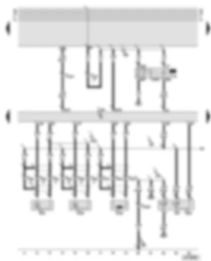 Wiring Diagram  AUDI A6 2003 - Motronic control unit - knock sensor 1 - engine speed sender - coolant temperature senders - Motronic current supply relay