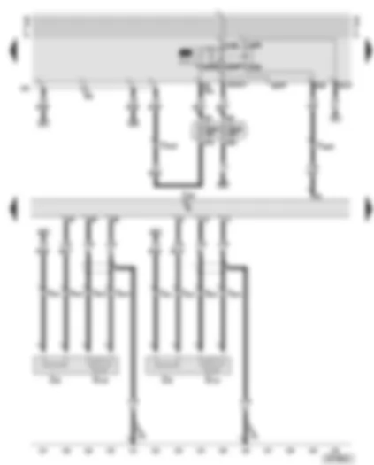 Wiring Diagram  AUDI A6 2002 - Motronic control unit - fuel pump relay - lambda probes downstream of catalytic converter