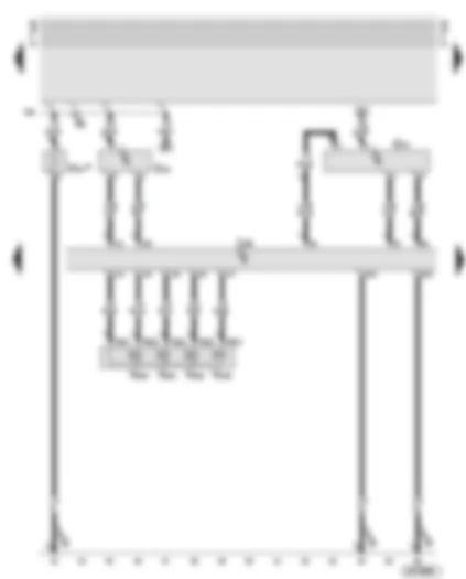 Wiring Diagram  AUDI A6 2001 - Diesel direct injection system control unit - unit injector solenoid valves-cylinders No. 1-4 - air mass meter