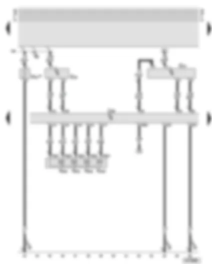 Wiring Diagram  AUDI A6 2002 - Diesel direct injection system control unit - unit injector solenoid valves - cylinders No. 1 - 4 - air mass meter