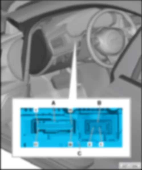 AUDI A6 2015 Fitting location, control unit in dash panel insert J285