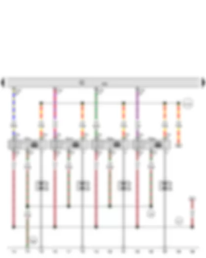 Wiring Diagram  AUDI A7 2015 - Engine control unit - Ignition coil 1 with output stage - Spark plug connector - Spark plugs