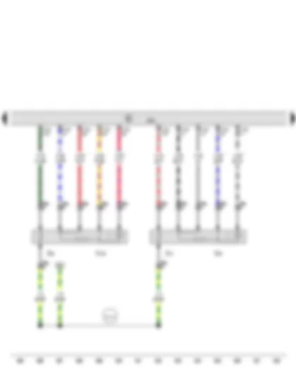 Wiring Diagram  AUDI A7 2015 - Lambda probe 2 - Engine control unit - Lambda probe heater 2