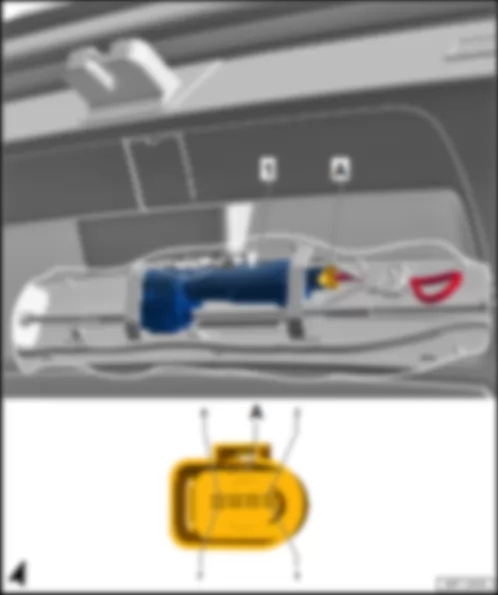 AUDI A7 2011 Место установки электродвигателя механизма регулировки положения заднего спойлера V52