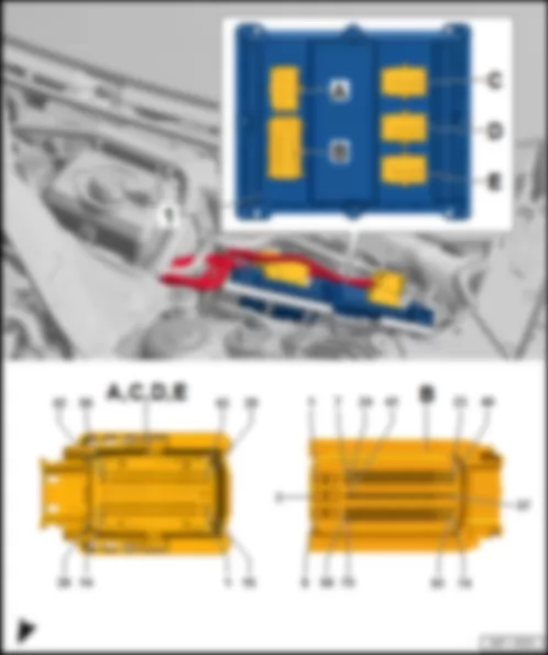 AUDI A7 2014 Fitting location, engine control unit J623